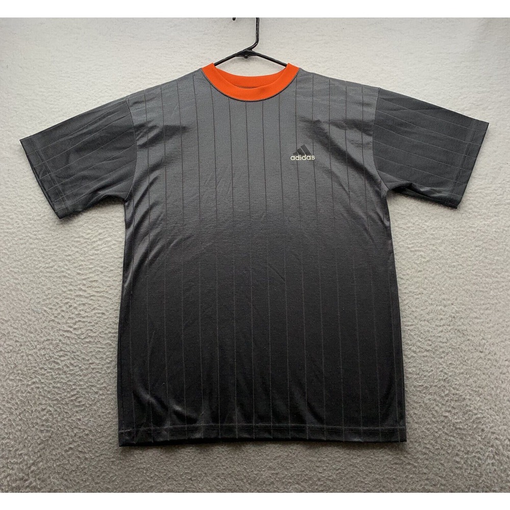 VTG Adidas Jersey Shirt Mens Medium M Soccer Training Athletic‎ Gray Orange